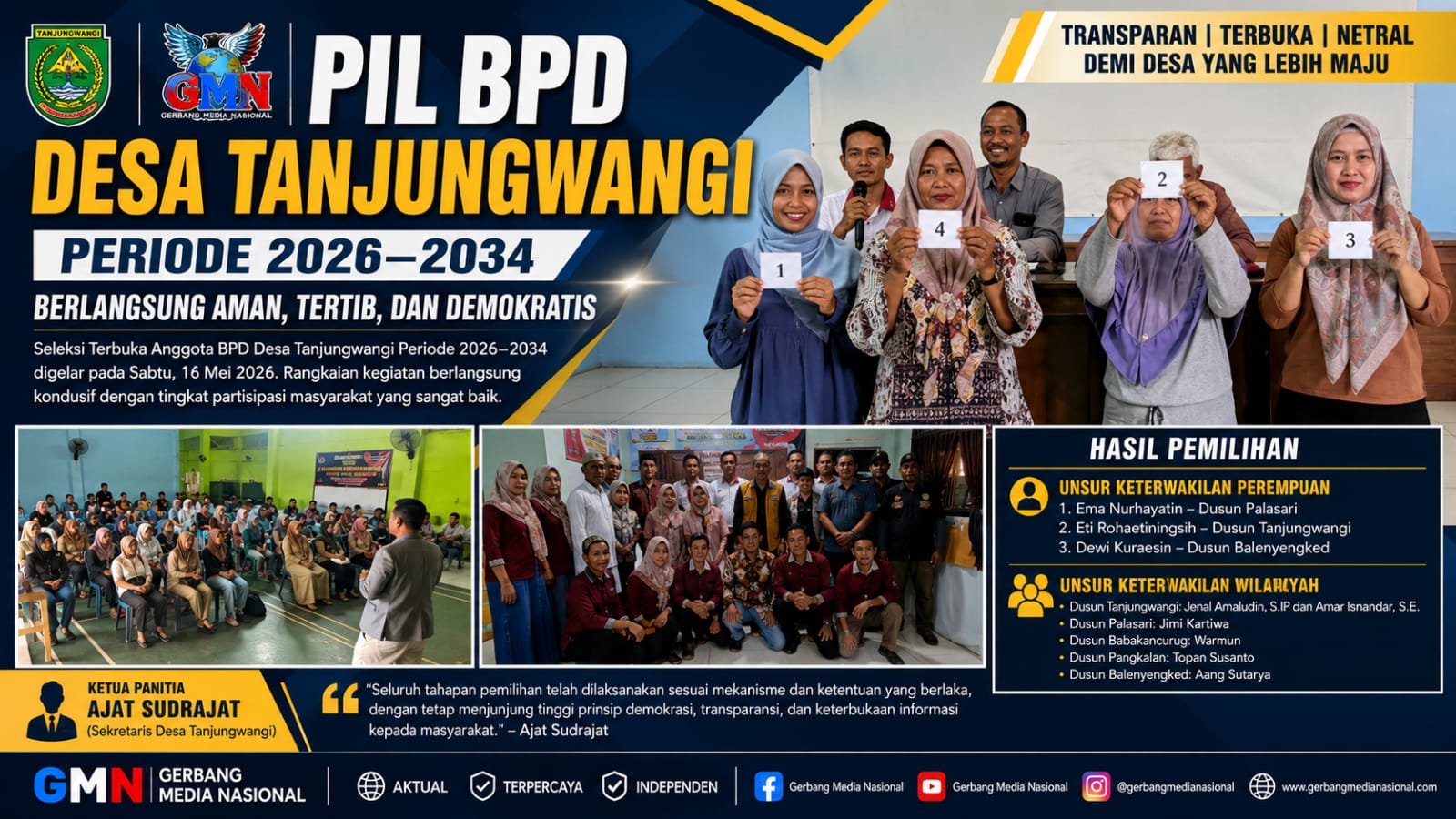 Pemilihan Terbuka BPD Desa Tanjungwangi Periode 2026–2034 Berjalan Kondusif dan Demokratis*