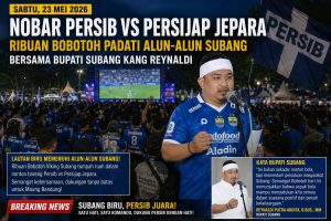 UPORIA BOBOTOH VIKING SUBANG  RIBUAN BOBOTOH PADATI ALUN-ALUN SUBANG NOBAR PERSIB VS PERSIJAP JEPARA BERSAMA BUPATI SUBANG 