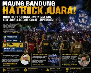 *Maung Bandung Hatrick Juara! Bobotoh Subang Menggema, Alun-Alun Bergelora Subang Namun Tetap Kondusif* 
