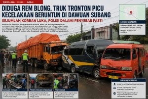 Diduga Rem Blong, Truk Tronton Picu Kecelakaan Beruntun di Dawuan Subang, Sejumlah Korban Luka, Polisi Dalami Penyebab Pasti* 